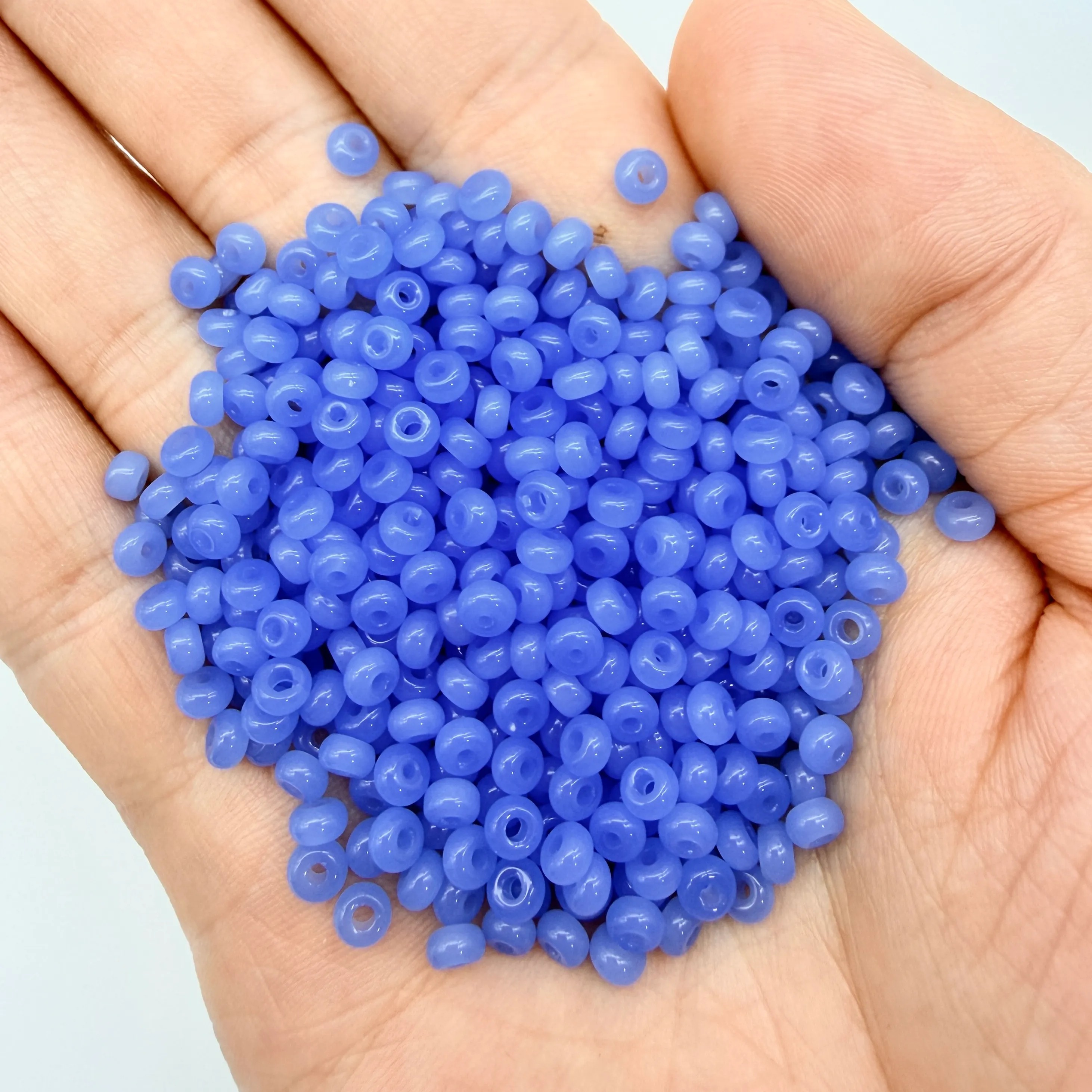 Authentic Azure Abacus Wheels of Serenity - Blue Jade Hue Glass Spacer Beads