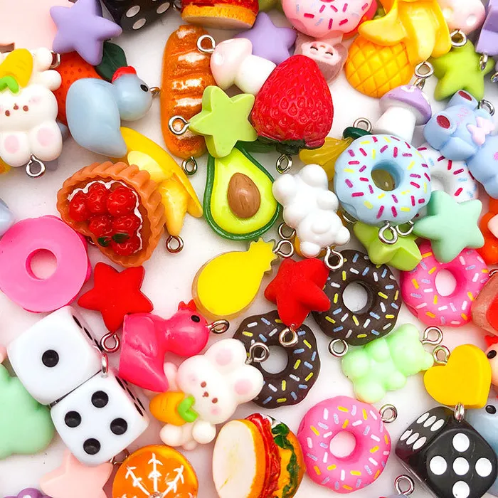 Authentic Random Mixed 20/30/50/100/300/500Pcs Resin Charms DIY Bracelets Earrings Necklaces Jewelry Making Pendants Bulk