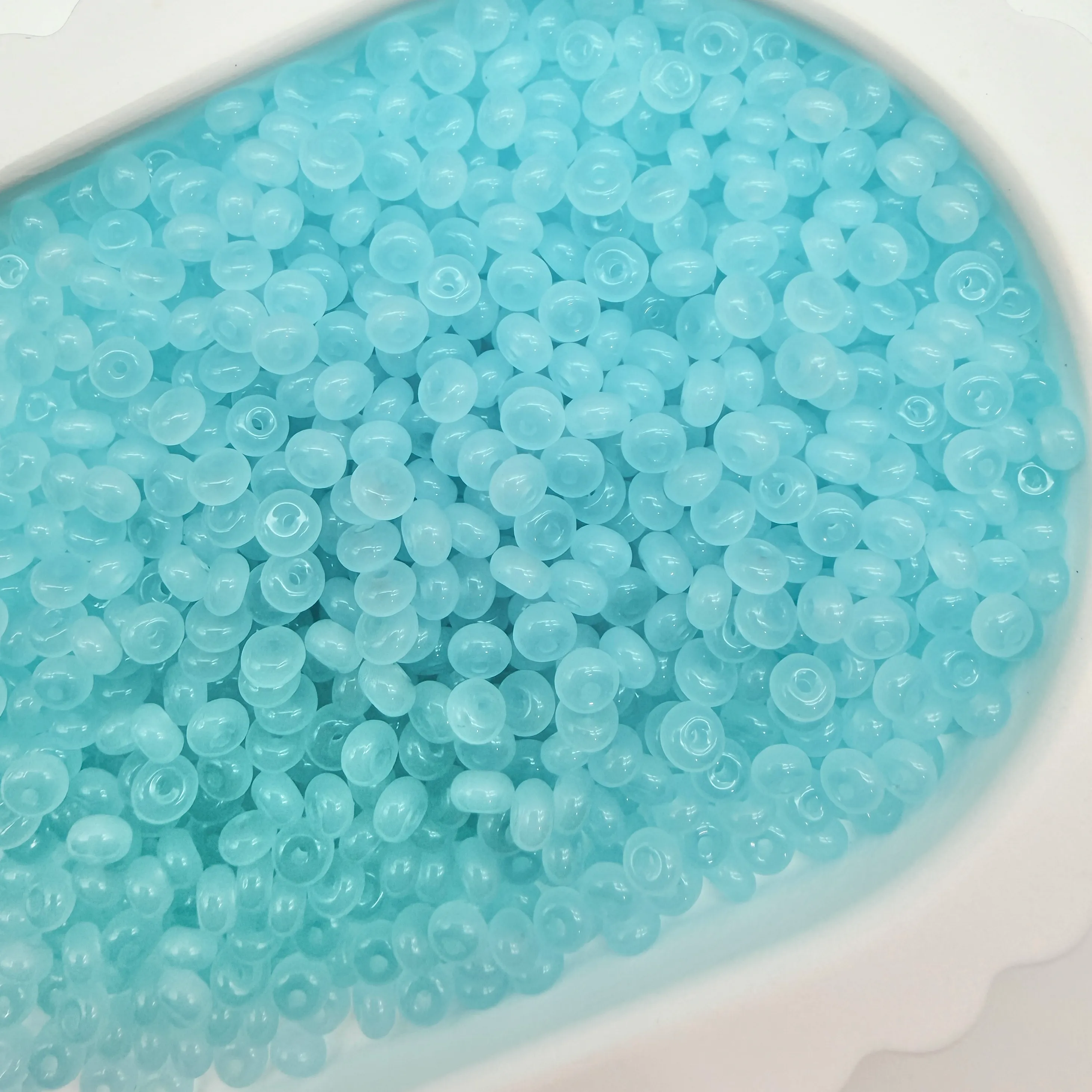Authentic 2x4mm 300-2400pcs Abacus Bead Glass Light Blue Loose Bead Bulk For Handmade Bracelet Earring Jewelry Accessory