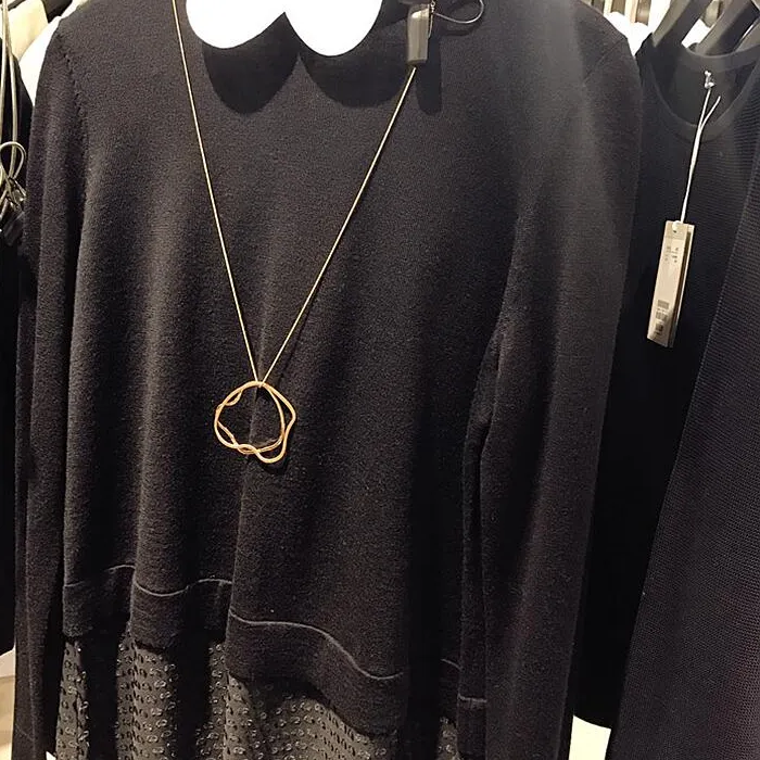 Authentic Cos HM H&M contracted Europe and the United States temperament joker minimalism rose golden ball long short necklace Sweater cha