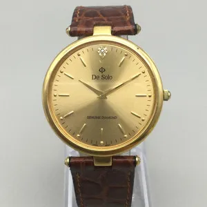 Authentic The Celestial Chronos: 18K Gold-Plated Timepiece with Diamond Accents