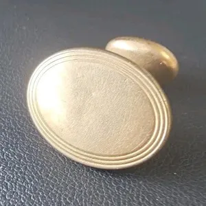 Authentic Krementz Signed 14K Gold Plated Oval Gold Tone Solo Cufflink