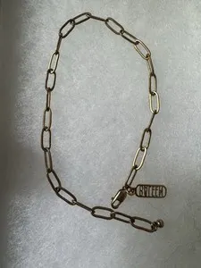 Authentic Celestial Baleen Gold‑Plated Clip Chain Bracelet – 8″ Enchantment
