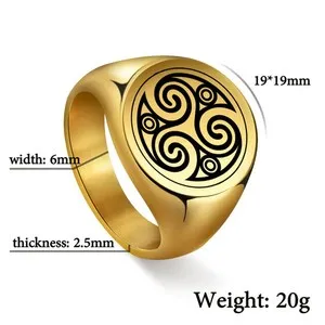 Authentic The Triskele Eternal Spiral Gold-Plated Amulet Ring
