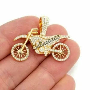 Authentic The Rider's Golden Heart: Moissanite Sport Bike Talisman