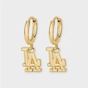 Authentic Celestial Dodgers Gold Huggie Talismans