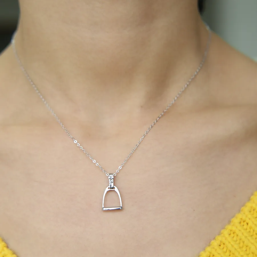 Authentic Stirrup of Equestrian Spirituality: Delicate 925 Sterling Silver Pendant