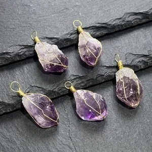 Authentic Celestial Violet Amethyst Radiance Gold-Wrapped Talisman