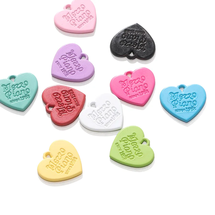 Authentic 10pcs Candy Color Heart Pendants Charm for Handmade Bracelet Earrings Necklace Pendant DIY Jewelry Making Accessories Supplies