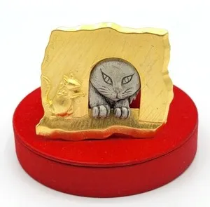 Authentic The Mischievous Feline Guardian Gold-Plated Talisman
