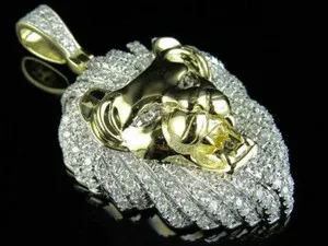 Authentic Lion's Roar of Courage: 2.20 Ct Round Cut Moissanite Pendant