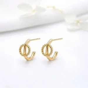Authentic Ethereal Harmony: 18K Gold Plated Stud Earrings for Spiritual Balance