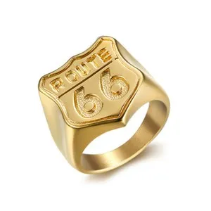 Authentic The Open Road Sigil: Gold-Plated Route 66 Sovereign Band