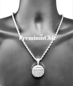Authentic ICED Last Supper Pendant and Rope Chain Necklace Hip Hop Gold Plated CZ Jewelry