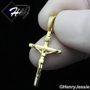 Authentic 925 STERLING SILVER SMALL JESUS CROSS CRUCIFIX GOLD PLATED/SILVER PENDANT*SP293