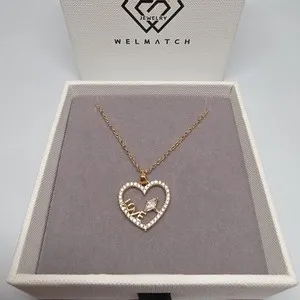 Authentic WELMATCH 18K Gold/ Plated Pendant Heart Necklace - 15" + 2" Adjustable Neck Band