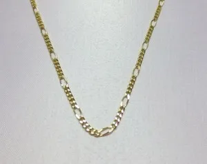 Authentic 14KT GOLD PLATED 15 INCH 2MM FIGARO CHILDRENS DESIGNER COMFORTABLE NECKLACE