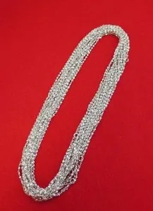 Authentic LOT OF 15 14kt WHITE GOLD PLATED 24 INCH 2mm TWISTED NUGGET CHAINS