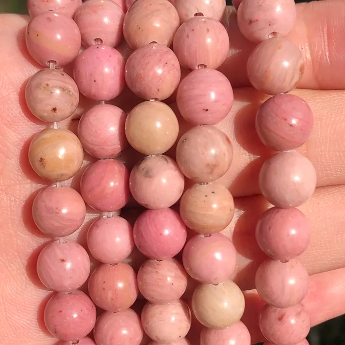 Authentic Heart's Embrace: Rhodonite Radiance Beads