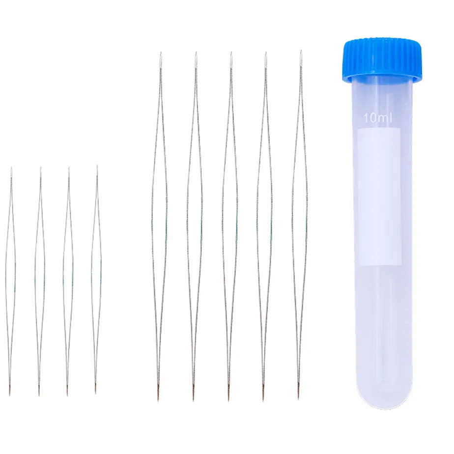 Authentic 10Pcs 2 Sizes Big Eye Beading Needle Hand Household Sewing DIY Beaded Needles Collapsible Beading Pins Open Needles for Jewelry