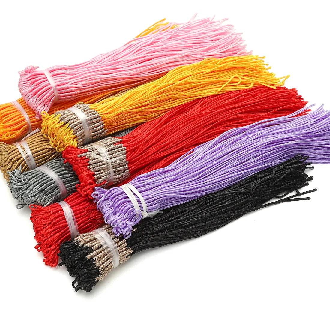 Authentic 5pcs Dia 1mm 15cm Long Polyester Cord Wire Braided Rope For Jewelry Making DIY Keychain Necklace Bracelet Bags Craft Accessories