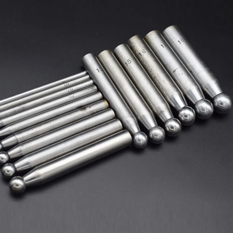 Authentic 15 Punches Dapping Block Solid Metal Bead Size 4MM-18MM Jewelry Sculpture Forming