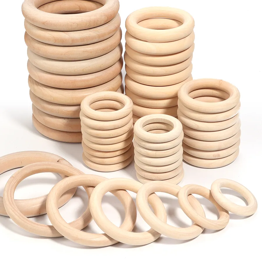 Authentic 2-20pcs/lot Wooden Rings Wooden Circle Hoops 15-100mm Unfinished Natural Wood Rings For DIY Jewelry Making Craft Decoration