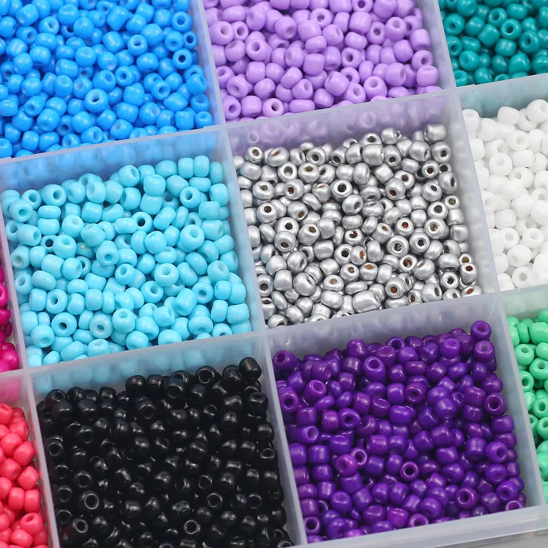 Authentic 2-4mm Glass Enameled Beads 15-Piece Set for Handmade DIY Jewelry Making Bracelets Necklaces Accessories
