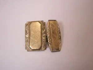 Authentic Engrave Ready Gold Plated SINGLE Vintage Cuff Link replacement lost/broken aa146