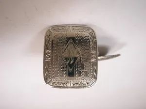 Authentic W Monogram White Gold Plated SINGLE Vintage Cuff Link replace lost/broken bb01