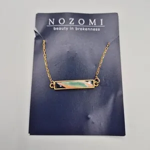 Authentic Nozomi Gold Plated Necklace Japanese Broken Ceramic