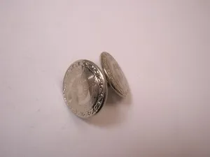 Authentic Embossed White Gold Plated SINGLE Vintage CuffLink replacement lost/broken aa153