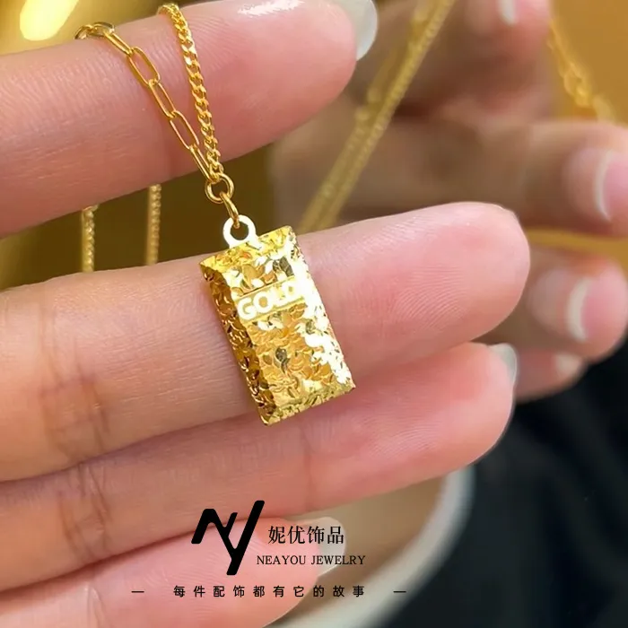 Authentic Light luxury flash cnc broken ice rich small gold set chain senior gold bar collarbone necklace