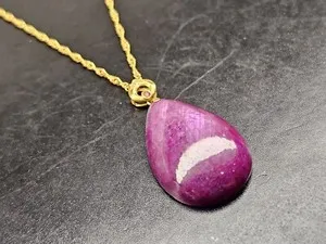 Authentic The Alchemist's Heart: Ruby Zoisite Gold-Plated Talisman