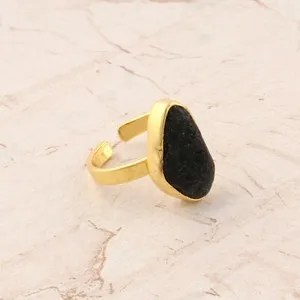 Authentic Genuine Ruby Zoisite Handmade 24k Gold Plated For Women's Wear Adjustable Ring