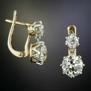 Authentic 2Ct Round Simulated Diamond Beautiful Women's Hoop Earring 14KYellow Gold Plated