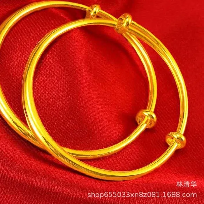 Authentic Vietnam sand gold bracelet does not fade for a long time pure sand gold jewelry simulation gold bracelet wedding bracelet