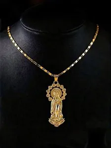 Authentic Our Lady of Guadalupe Virgin Mary Pendant Necklace Gold Plated Catholic Jewelry