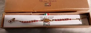 Authentic Mia Fiore Italy 18K Gold Plated 925 Sterling Silver Catholic Bracelet 6.5