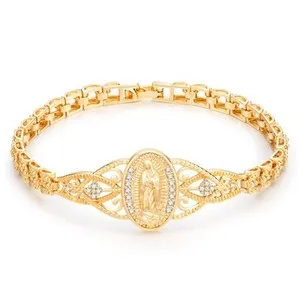 Authentic Gold Catholic Bracelet for Women-14k Gold Plated Bracelet,Hypoallergenic Non Tar