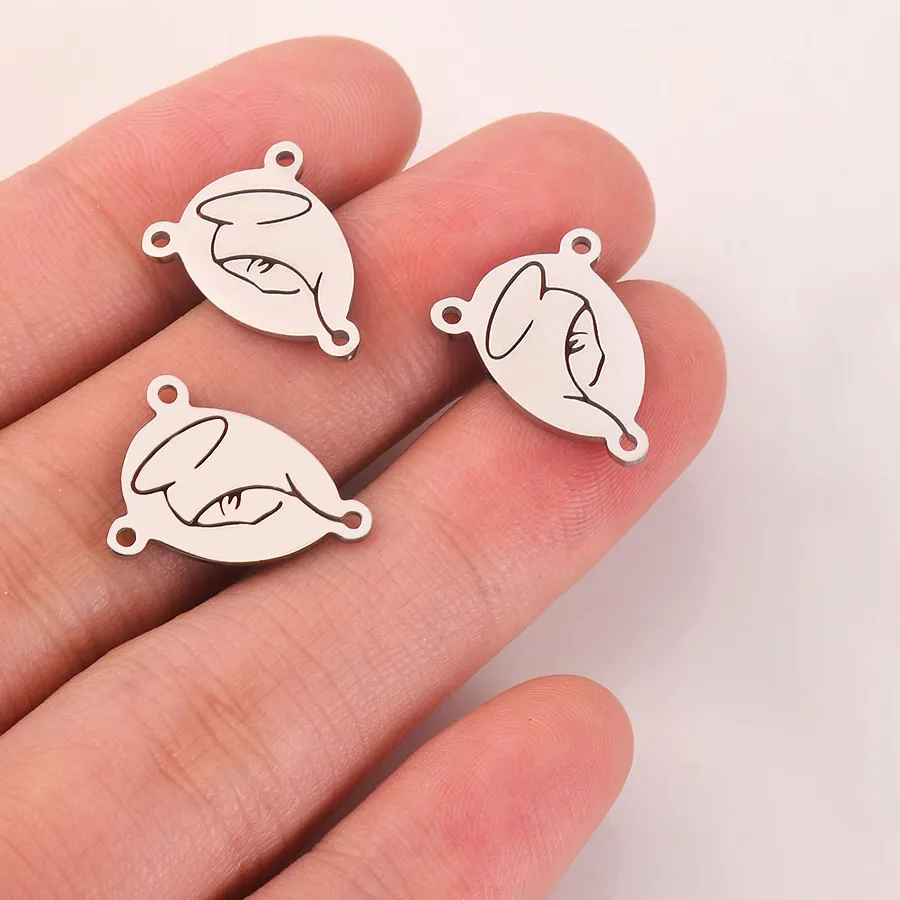 Authentic 5Pcs/lot Catholic Christian Virgin Mary Charms For Jewelry Three Hole Connectors Making Accessories