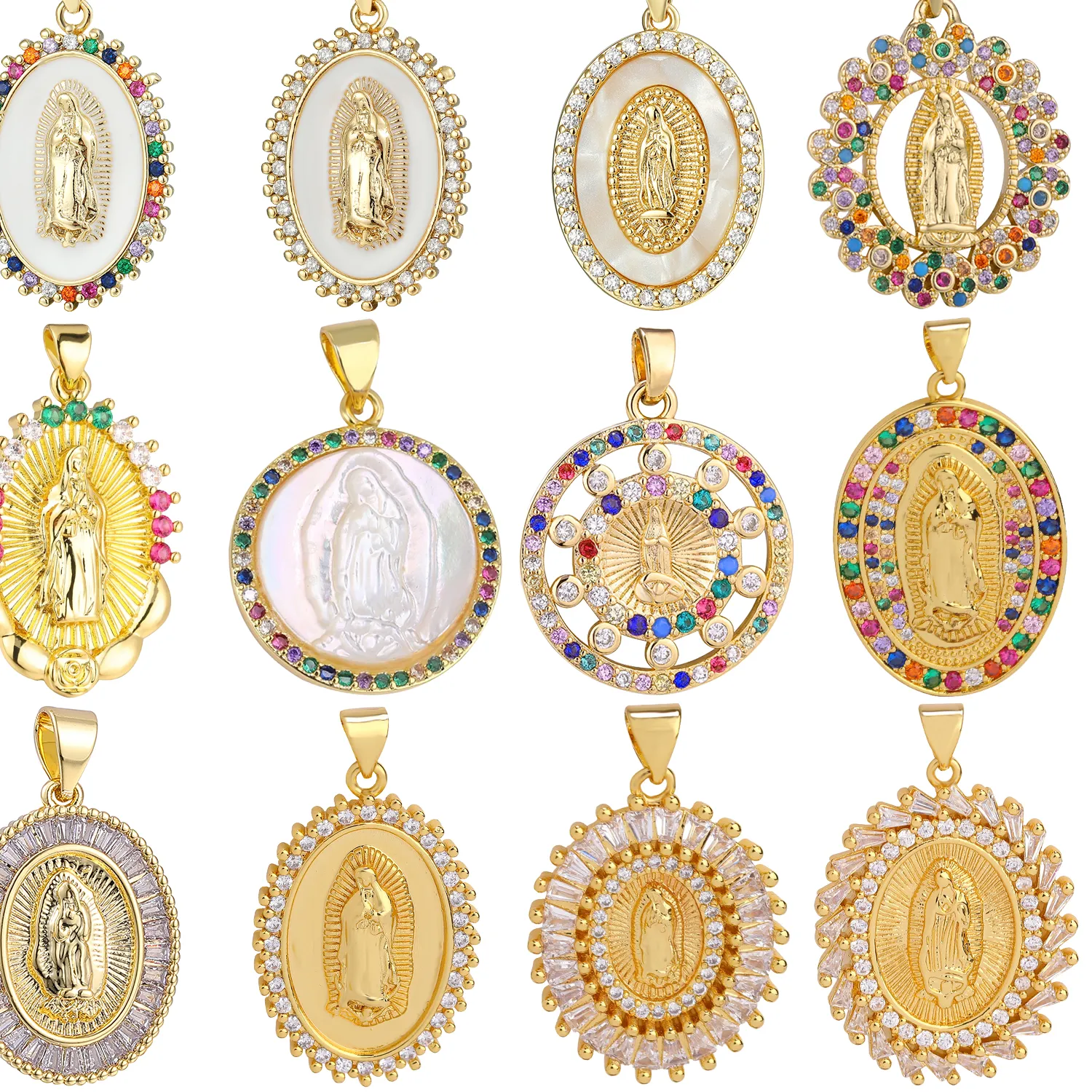 Authentic Juya DIY Religious Jewelry Supplies God Mother Saint Virgin Mary Charms For Christian Rosary Talisman Pendant Jewelry Making