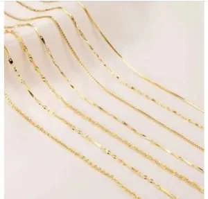 Authentic 18K Gold Plated Chain Necklace for Women Dainty Layering Thin Choker Jewelry Gif