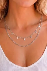 Authentic Celestial Radiance 18K White Gold Layered Diamond Choker