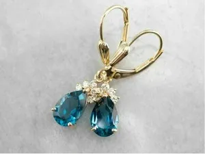 Authentic Celestial Tide Drop Earrings: London Blue Topaz Radiance