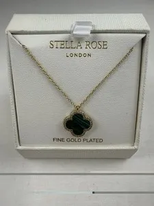 Authentic Stella Rose London Gold Plated Four Leaf Clover Pendant Necklace for Women