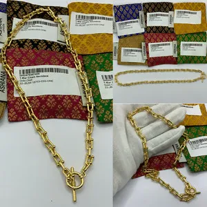 Authentic ASHIANA LONDON Gold-plated T-Bar chain necklace RRP 39.00