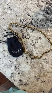 Authentic CRAFTD London Gold Plated Cuban Link Chain Necklace Gold Tone Men's Jewelry