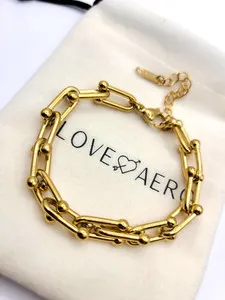 Authentic Love Aero London Link Bracelet Gold Plated 7"+2" EXT