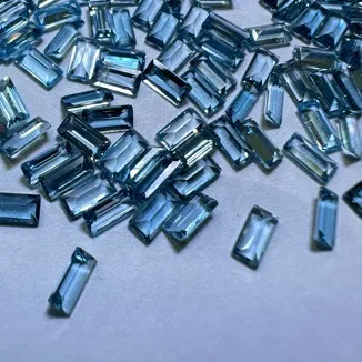 Authentic Natural London Blue Topaz Rectangular Right Angle 2.5 * 5MM Faceted Pointed Bottom Jewelry with Stone